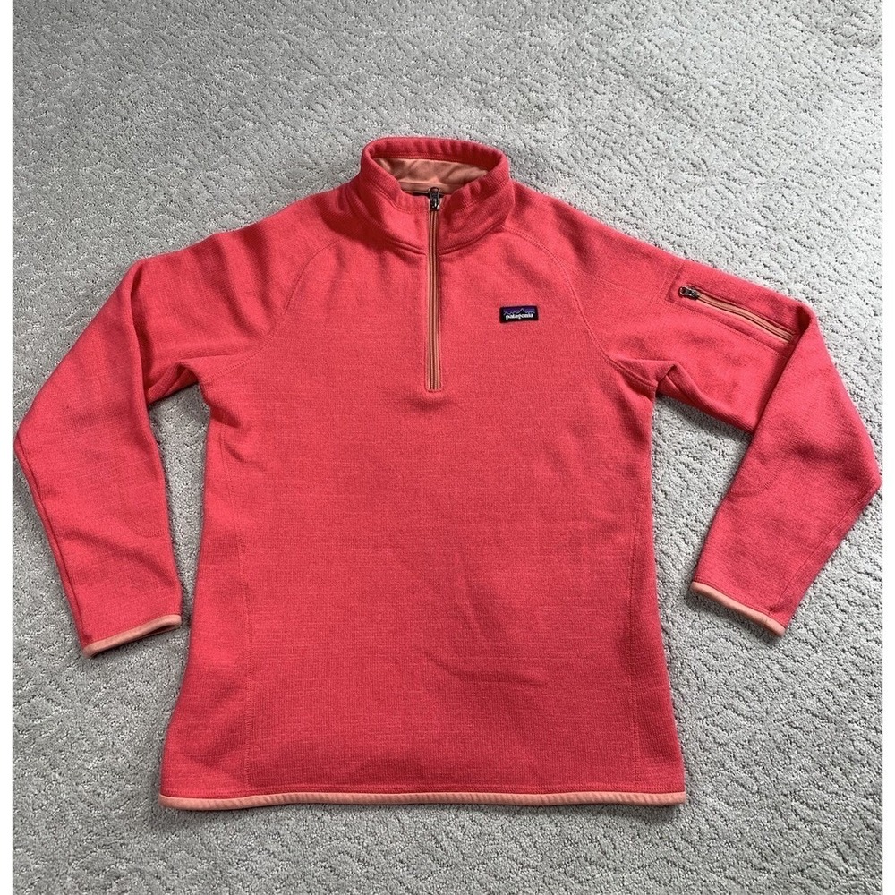 Patagonia Better Sweater 1/4 Zip Youth XL 14 Pink Fleece Pullover - Picture 2 of 10